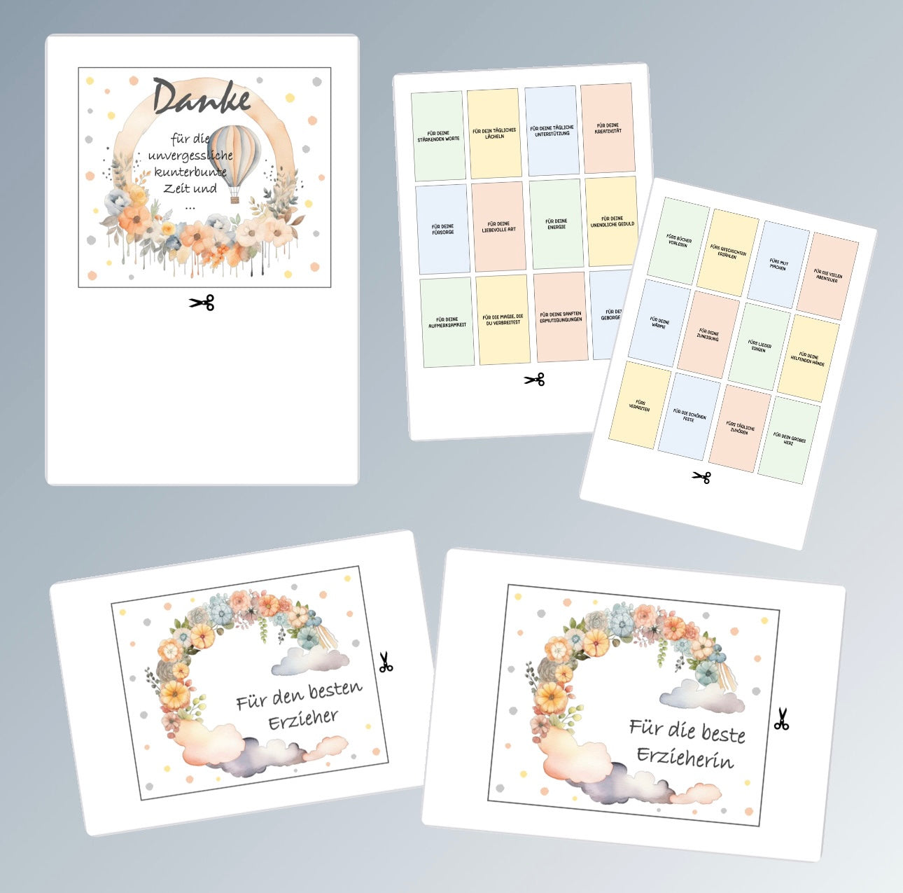 Abschiedsgeschenk Erzieher, Kindergarten, Kita, Geschenk, Druckvorlage, Last-Minute, PDF-Datei