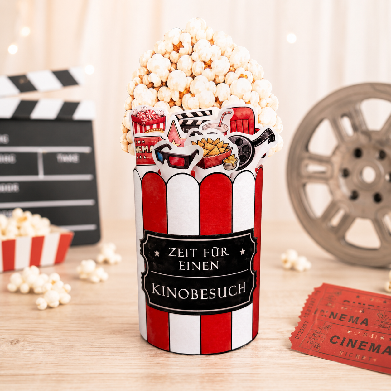 Kinogutscheingeschenk, Kinobesuchgeschenk, Duplo-Banderole, kleine Aufmerksamkeit, Druckvorlage, Sofort-Download, Last-Minute-Geschenk, PDF-Datei
