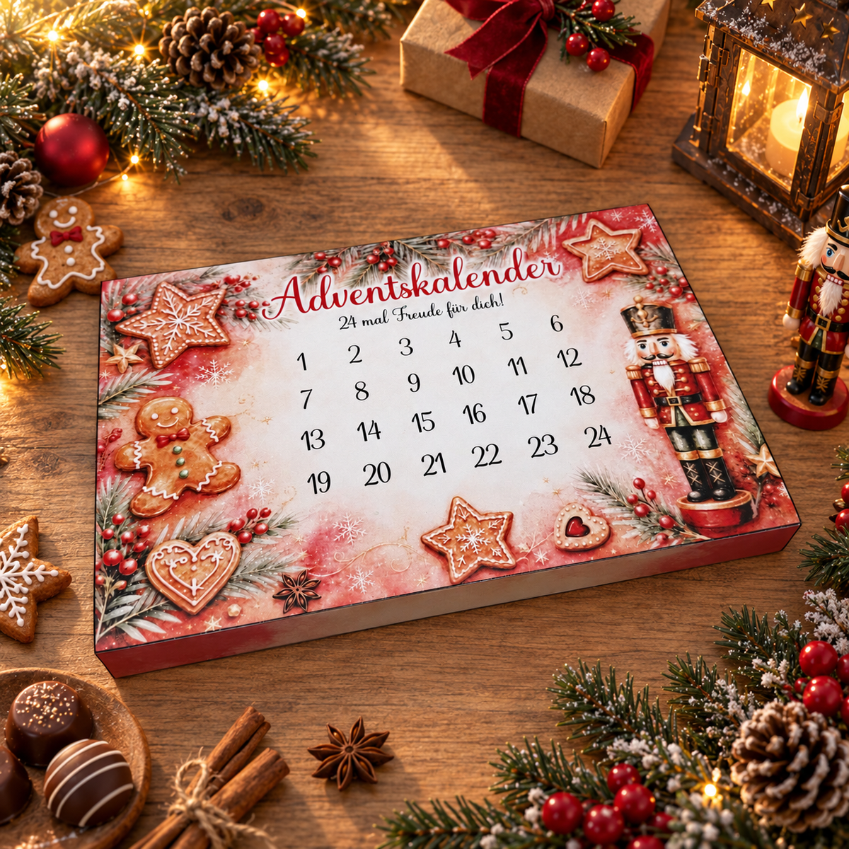 Adventskalender, Toffifee-Banderole, Weihnachtsgeschenk, kleine Aufmerksamkeit, Druckvorlage, PDF-Datei