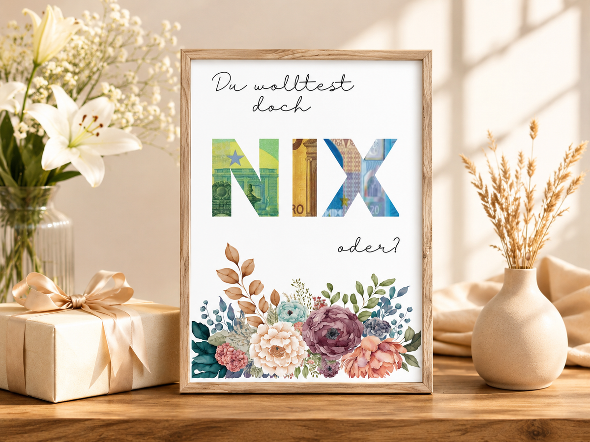 Geldgeschenk Nix, kein Wunsch, Druckvorlage, Geburtstag, Geschenk, Sofort Download, Last-Minute-Geschenk, PDF-Datei
