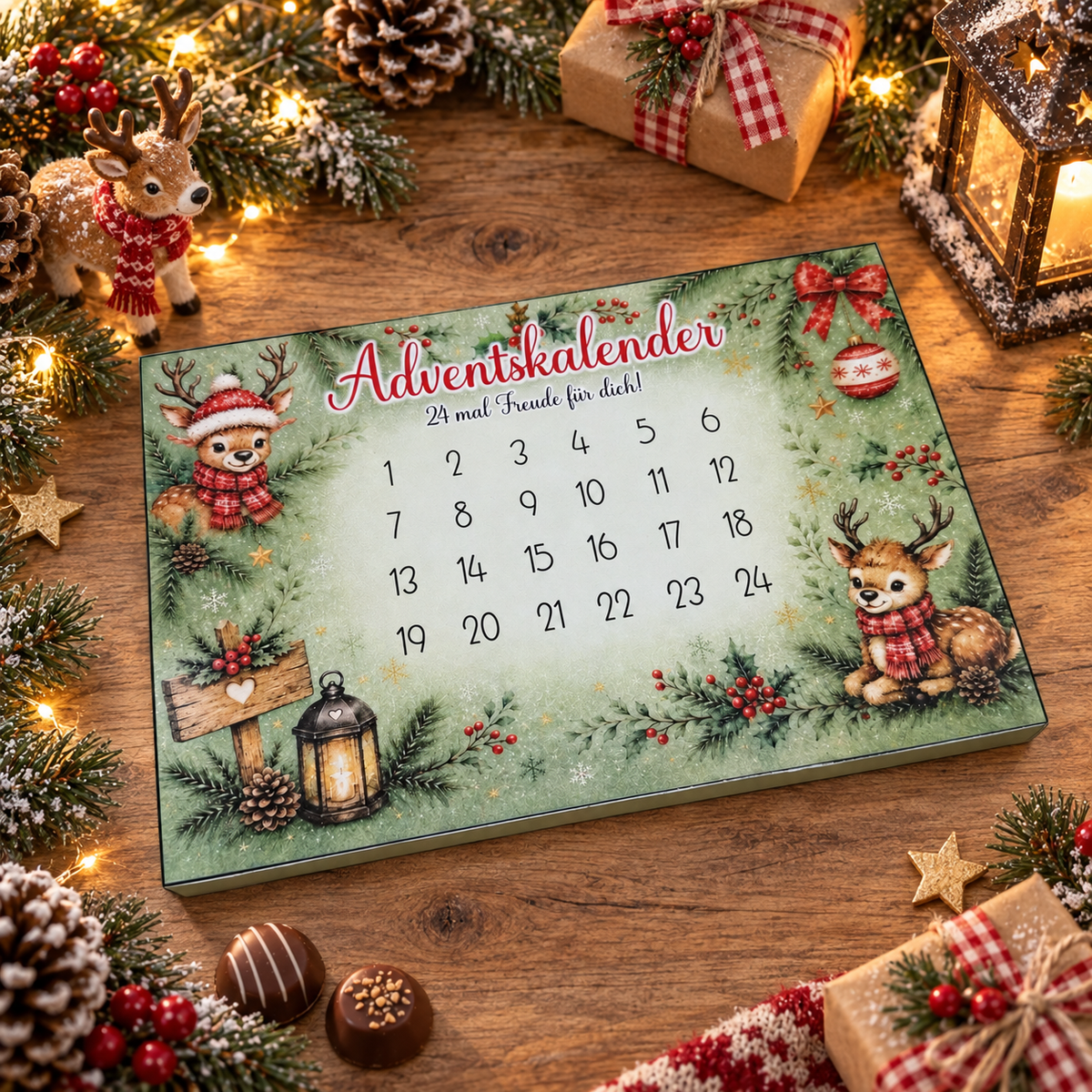 Adventskalender, Toffifee-Banderole, Weihnachtsgeschenk, kleine Aufmerksamkeit, Druckvorlage, PDF-Datei