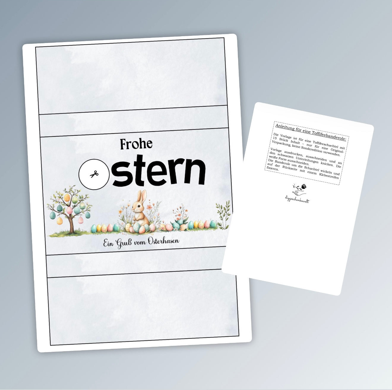 Geschenk zu Ostern, Toffifee-Banderole, kleine Aufmerksamkeit, Druckvorlage, Sofort-Download,  Last-Minute-Geschenk, PDF-Datei