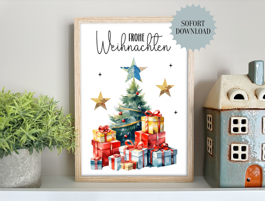 Geldgeschenk Weihnachten, Weihnachtsbaum, Druckvorlage, Geschenk, Sofort-Download, Last-Minute-Geschenk, PDF-Datei