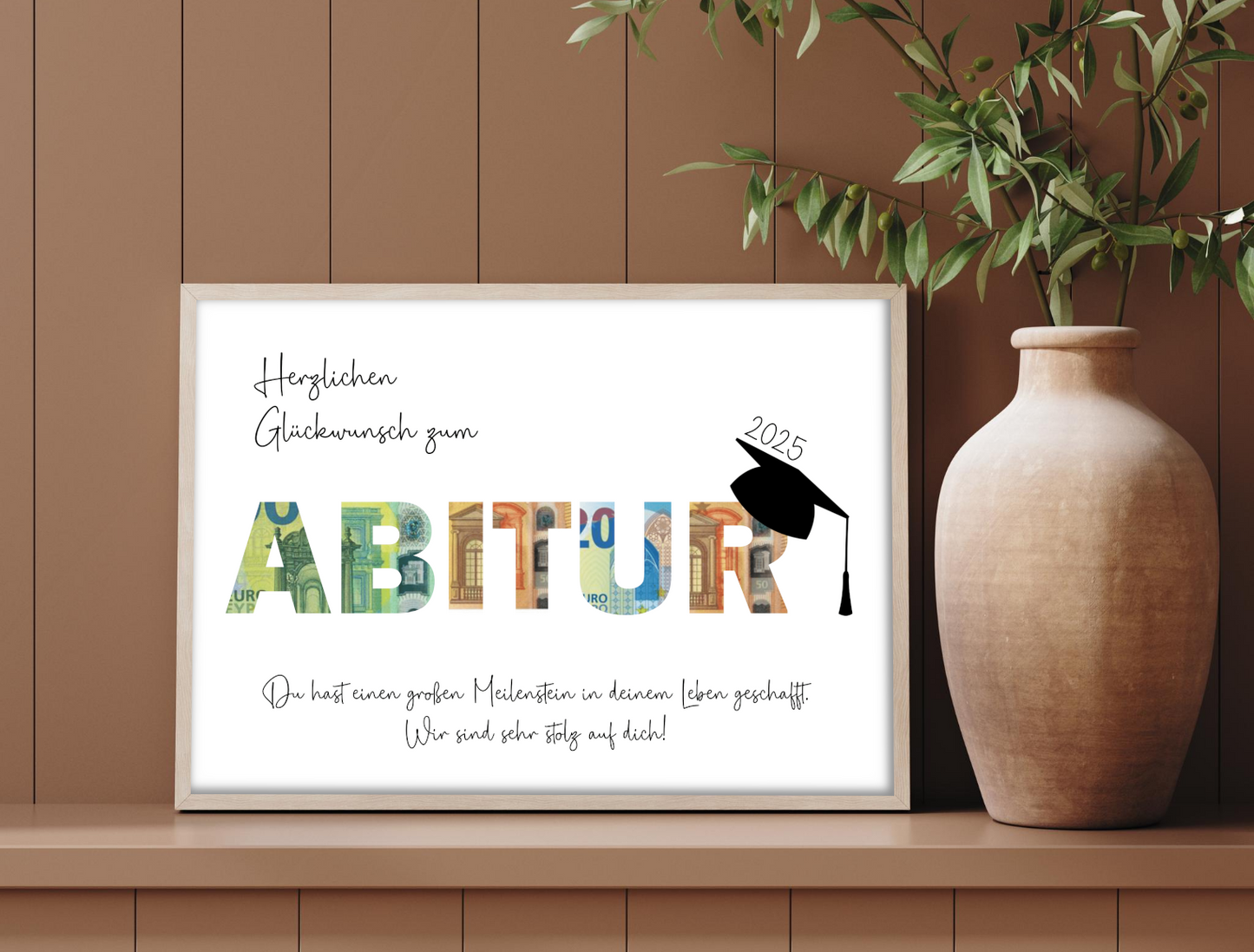 Gratulation zum bestandenen Abitur, Geschenk für die Abschlussprüfung, Abitur, Geldgeschenk, Druckvorlage, PDF, "Wir"