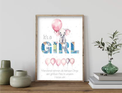 Geldgeschenk Babyparty, Geburt, Mädchen, Druckvorlage, Geschenk, Sofort Download, Last-Minute-Geschenk, PDF-Datei