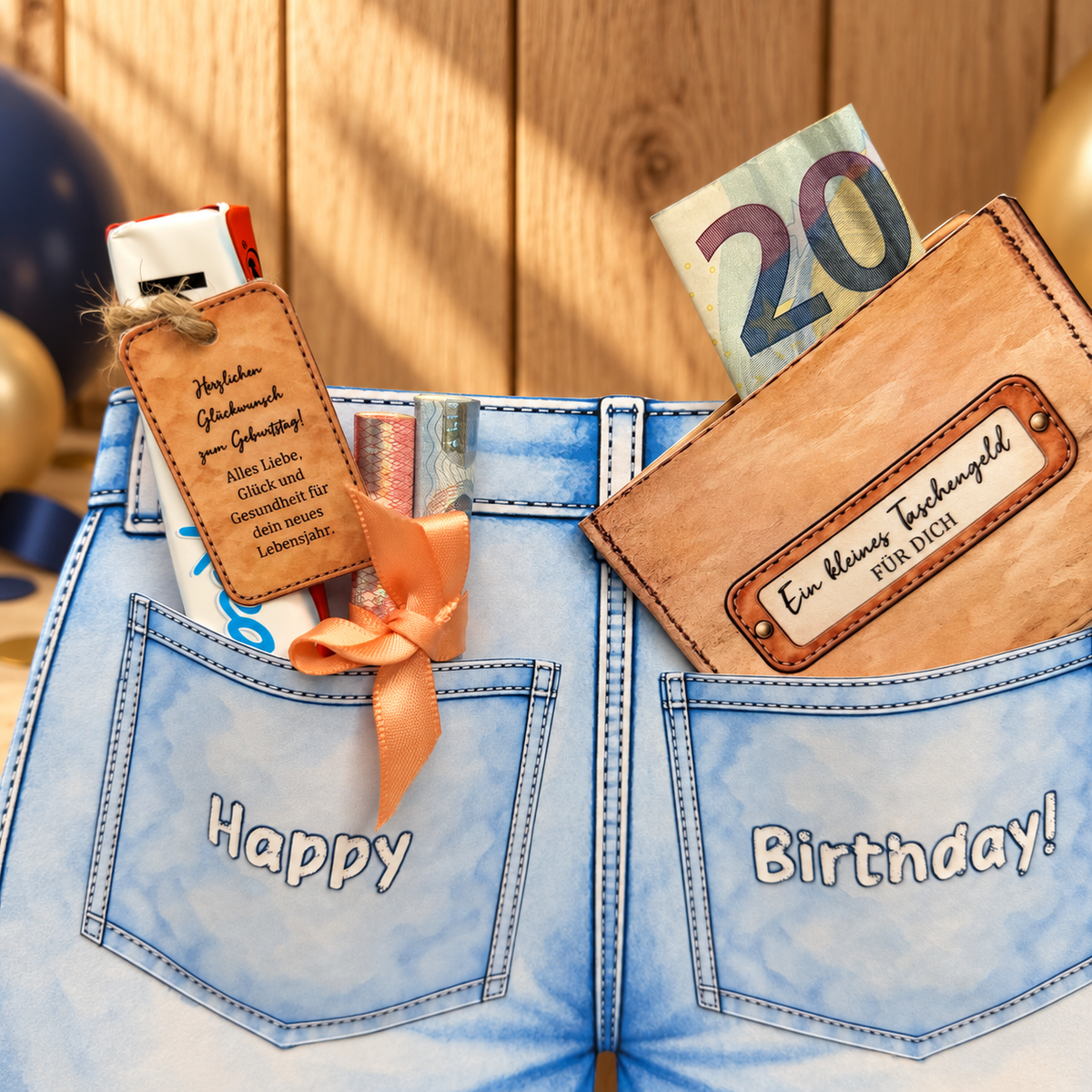 Geldgeschenk, Gutscheingeschenk, Jeans mit Portemonnaie zum Befüllen, 2 Varianten, männliche Hose, kleine Aufmerksamkeit, Druckvorlage, Sofort-Download, Last-Minute-Geschenk, PDF-Datei