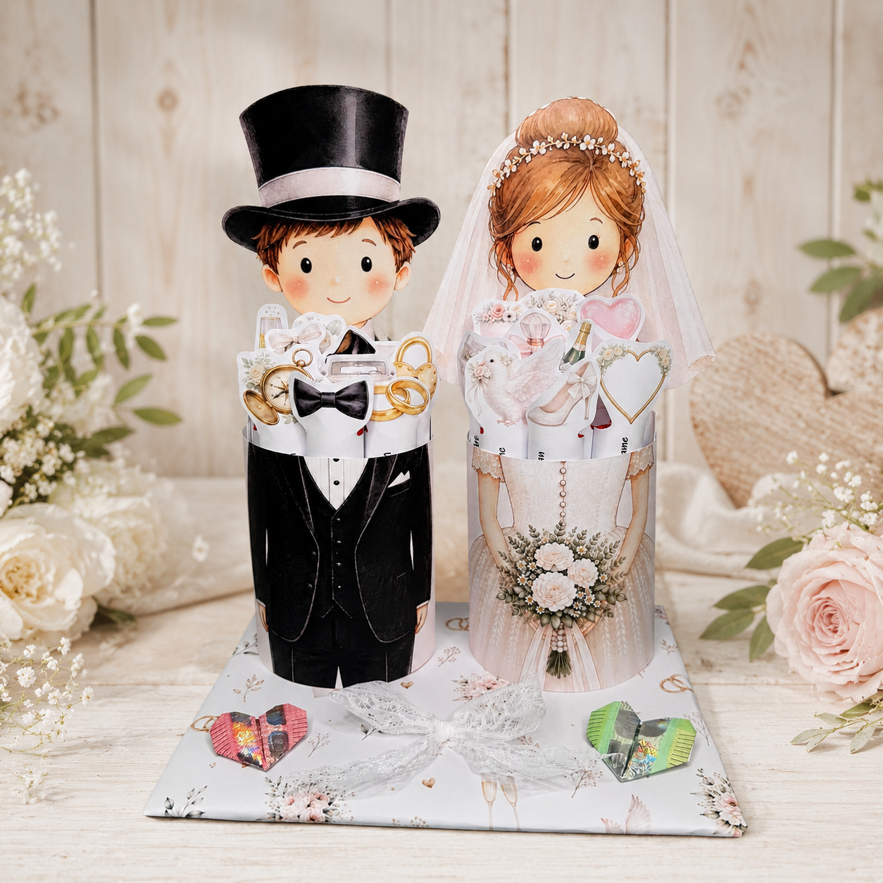 Geschenk zur Hochzeit, Duplo-Banderole, Druckvorlage, Sofort-Download, Last-Minute-Geschenk, PDF-Datei