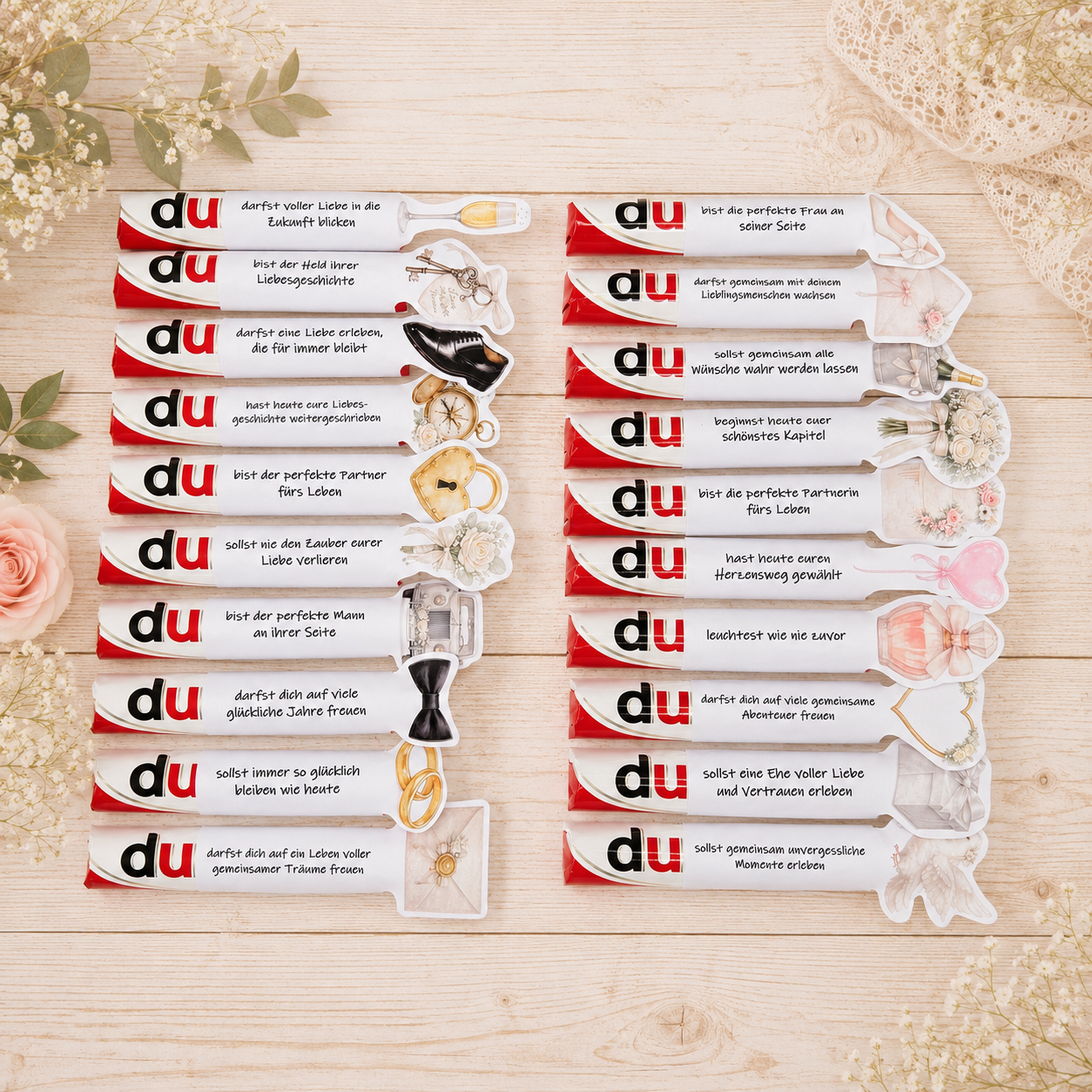 Geschenk zur Hochzeit, Duplo-Banderole, Druckvorlage, Sofort-Download, Last-Minute-Geschenk, PDF-Datei