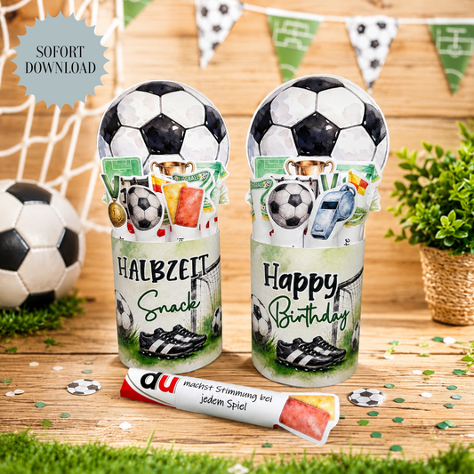 Fußballgeschenk, Geburtstagsgeschenk, Mitbringsel, 2 Varianten, Duplo-Banderole, kleine Aufmerksamkeit, Druckvorlage, Sofort-Download, Last-Minute-Geschenk, PDF-Datei