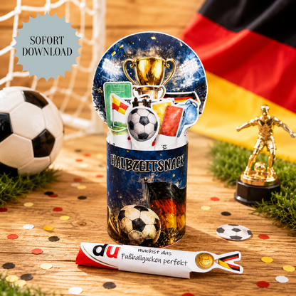 Fußballgeschenk, Mitbringsel, Duplo-Banderole, kleine Aufmerksamkeit, Druckvorlage, Sofort-Download, Last-Minute-Geschenk, PDF-Datei