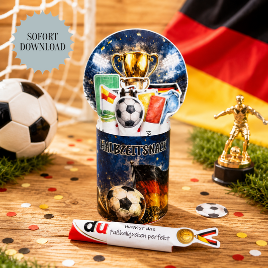 Fußballgeschenk, Mitbringsel, Duplo-Banderole, kleine Aufmerksamkeit, Druckvorlage, Sofort-Download, Last-Minute-Geschenk, PDF-Datei