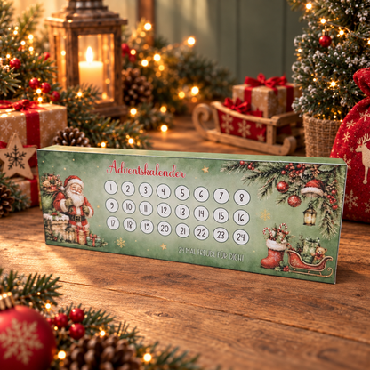 Adventskalender, Kinderriegel-Banderole, Weihnachtsgeschenk, kleine Aufmerksamkeit, Druckvorlage, PDF-Datei
