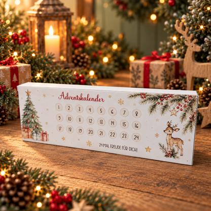 Adventskalender, Kinderriegel-Banderole, Weihnachtsgeschenk, kleine Aufmerksamkeit, Druckvorlage, PDF-Datei
