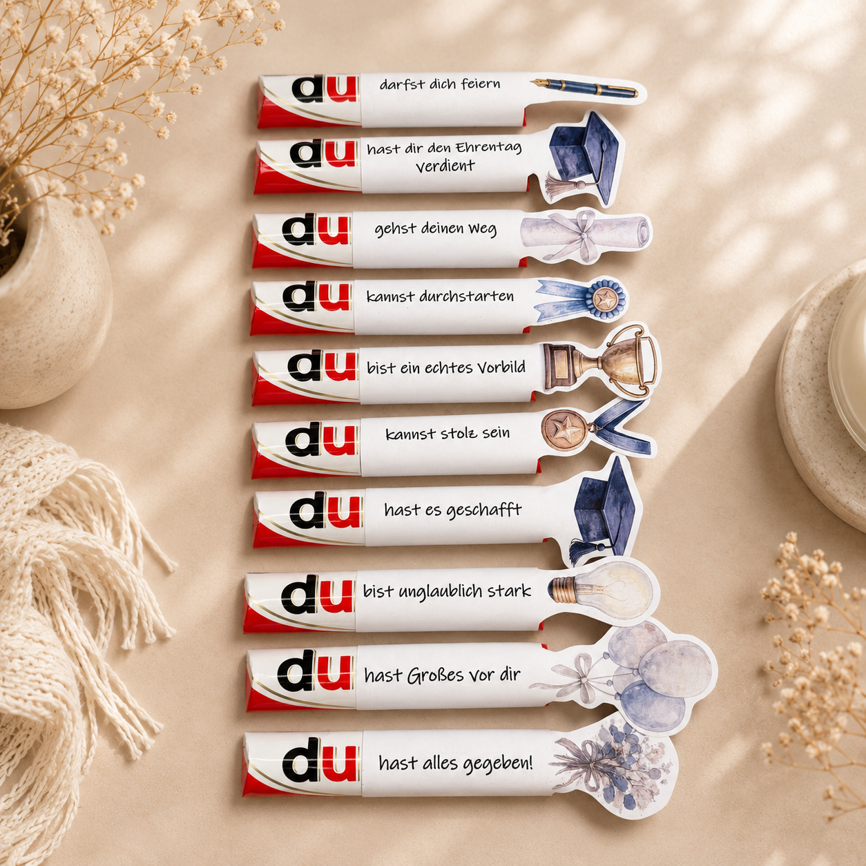 Geschenk zum Bachelor, Duplo-Banderole, kleine Aufmerksamkeit, Druckvorlage, Sofort-Download,  Last-Minute-Geschenk, PDF-Datei