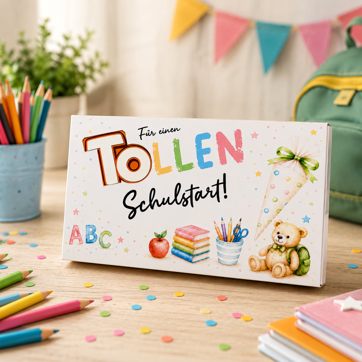 Geschenk zur Einschulung, Toffifee-Banderole, kleine Aufmerksamkeit, Druckvorlage, Sofort-Download,  Last-Minute-Geschenk, PDF-Datei