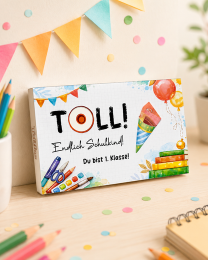 Geldgeschenk zur Einschulung, Toffifee-Banderole, kleine Aufmerksamkeit, Druckvorlage, Sofort-Download,  Last-Minute-Geschenk, PDF-Datei