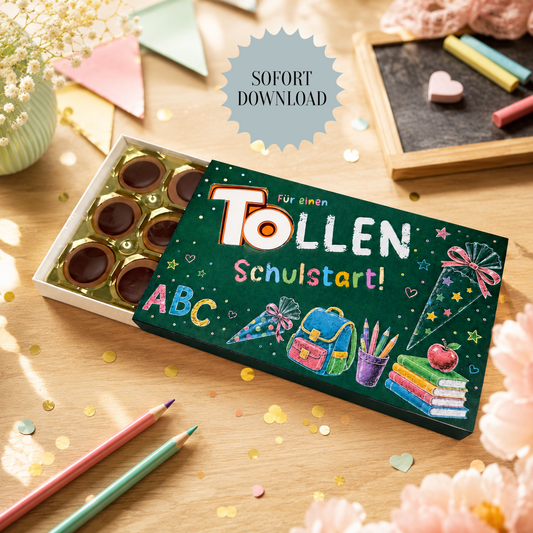 Geschenk zur Einschulung, Toffifee-Banderole, kleine Aufmerksamkeit, Druckvorlage, Sofort-Download,  Last-Minute-Geschenk, PDF-Datei