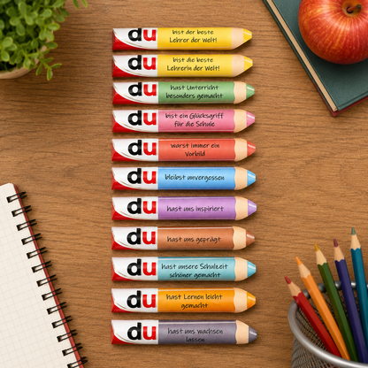 Abschiedsgeschenk für Lehrer/innen, "Du"-Version, Duplo-Banderole, kleine Aufmerksamkeit, Druckvorlage, Sofort-Download,  Last-Minute-Geschenk, PDF-Datei