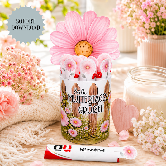 Muttertagsgeschenk, Duplo-Banderole, kleine Aufmerksamkeit, Druckvorlage, Sofort-Download,  Last-Minute-Geschenk, PDF-Datei