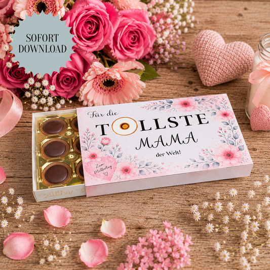 Muttertagsgeschenk, Toffifee-Banderole, kleine Aufmerksamkeit, Druckvorlage, Sofort-Download,  Last-Minute-Geschenk, PDF-Datei