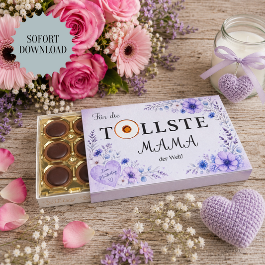 Muttertagsgeschenk, Toffifee-Banderole, kleine Aufmerksamkeit, Druckvorlage, Sofort-Download,  Last-Minute-Geschenk, PDF-Datei