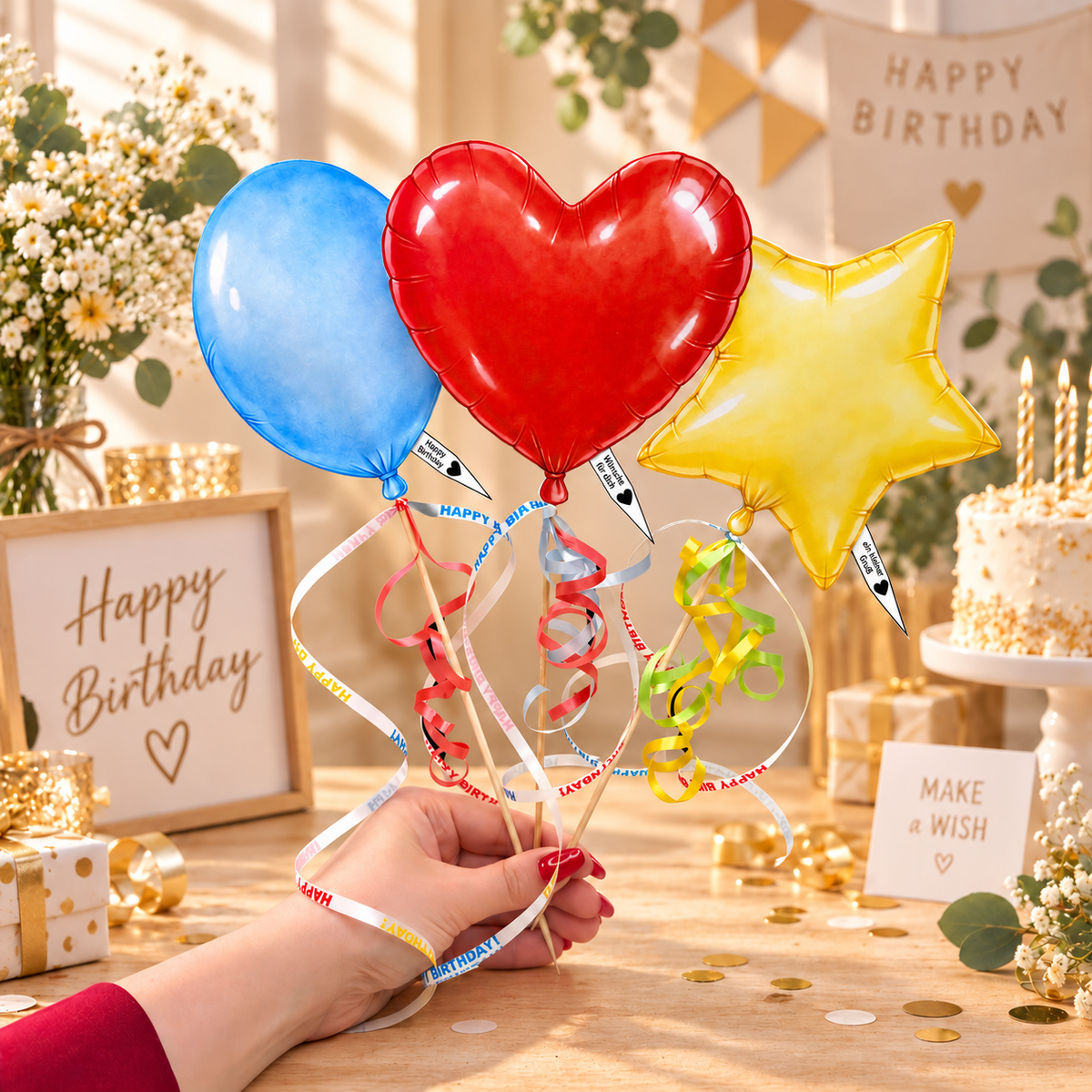 Geldgeschenk, Gutscheingeschenk, Ballon zum Aufreißen, kleine Aufmerksamkeit, Druckvorlage, Sofort-Download, Last-Minute-Geschenk, PDF-Datei