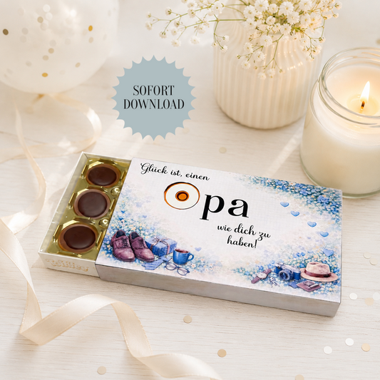 Geschenk für den Opa, Toffifee-Banderole, kleine Aufmerksamkeit, Druckvorlage, Sofort-Download,  Last-Minute-Geschenk, PDF-Datei