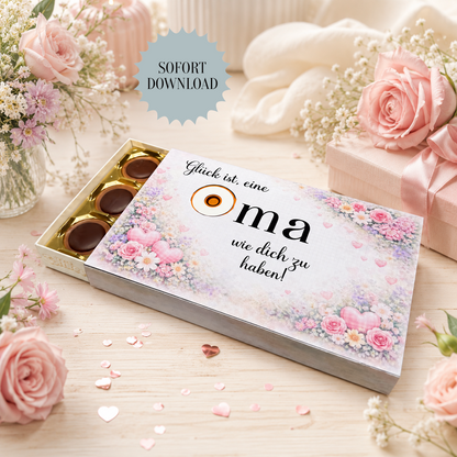 Geschenk für die Oma, Toffifee-Banderole, kleine Aufmerksamkeit, Druckvorlage, Sofort-Download,  Last-Minute-Geschenk, PDF-Datei