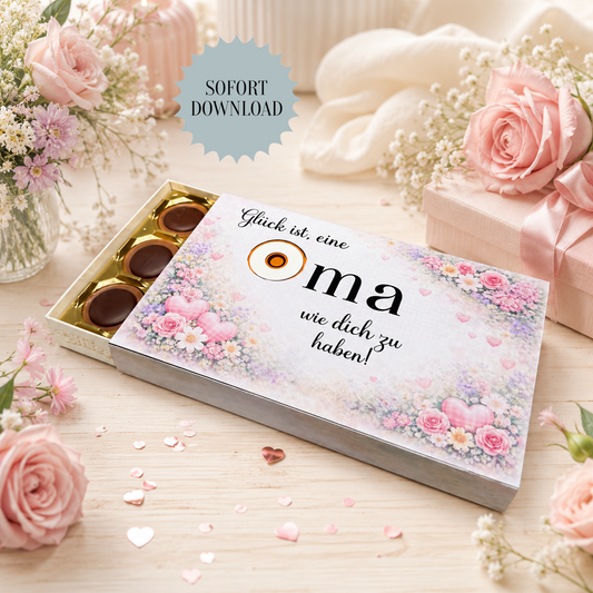 Geschenk für die Oma, Toffifee-Banderole, kleine Aufmerksamkeit, Druckvorlage, Sofort-Download,  Last-Minute-Geschenk, PDF-Datei