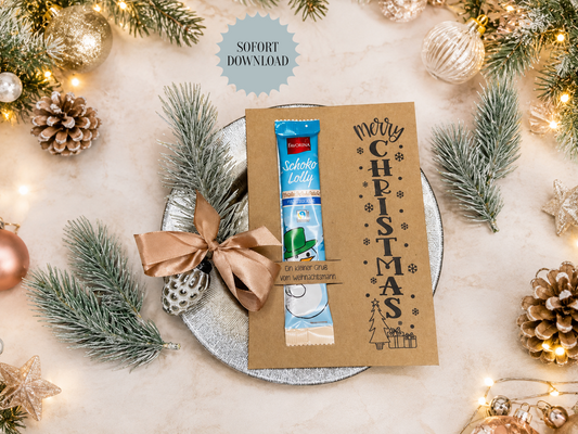 Kleiner Gruß vom Weihnachtsmann, kleine Aufmerksamkeit, Druckvorlage, für Kollegen, für den Weihnachtstisch, PDF-Datei