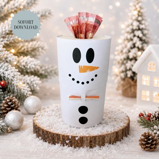 Geldgeschenk Weihnachten, Schneemann männlich, Toilettenpapier,  Druckvorlage, Geschenk, Sofort-Download, Last-Minute-Geschenk, PDF-Datei