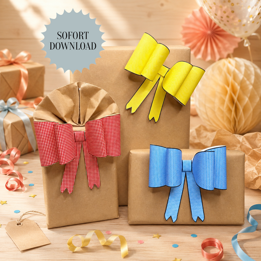 DIY Papierschleifen zum selber machen, Geschenk, Schleife, Geschenkdeko, Druckvorlage, PDF-Datei