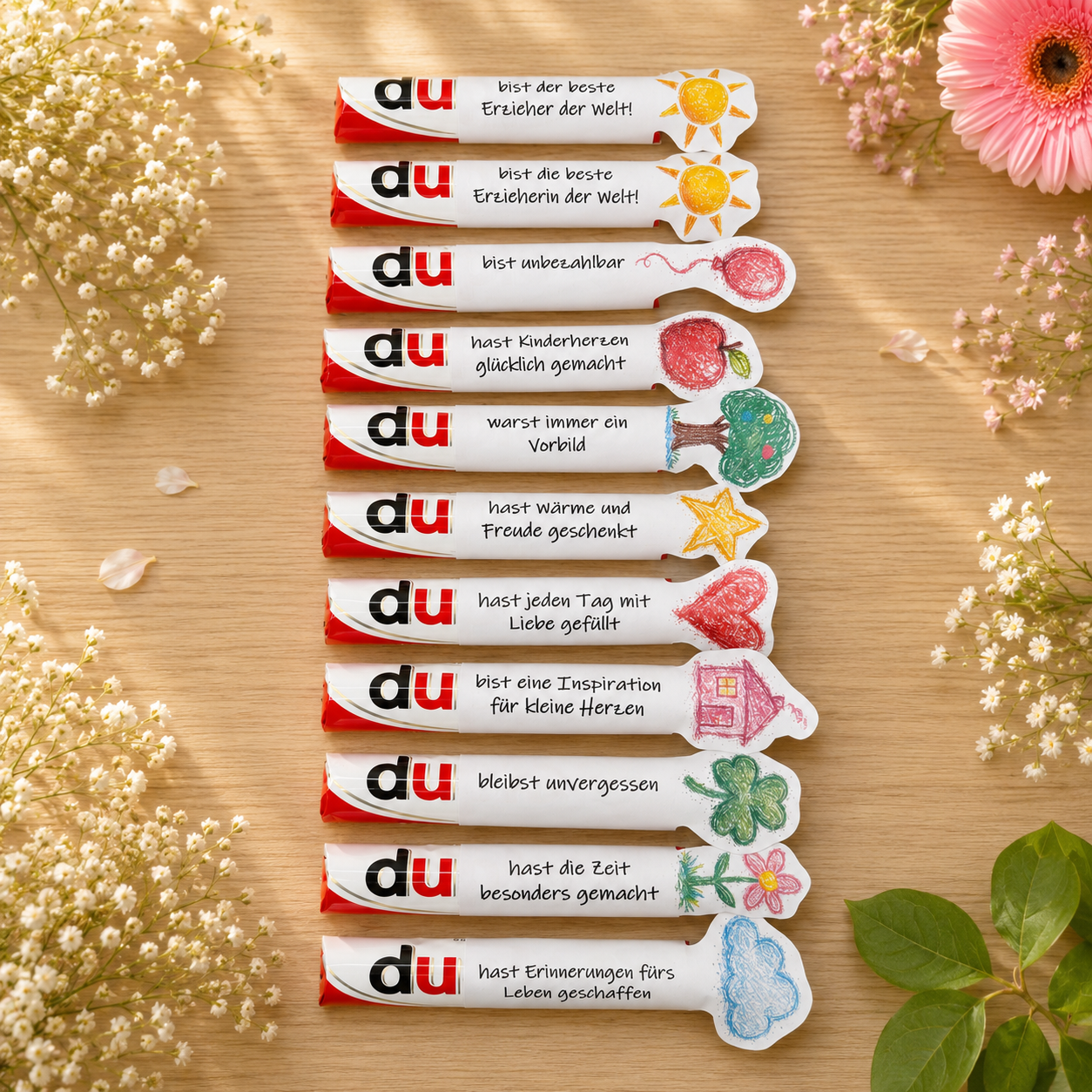 Abschiedsgeschenk für Erzieher/innen, Duplo-Banderole, kleine Aufmerksamkeit, Druckvorlage, Sofort-Download, Last-Minute-Geschenk, PDF-Datei