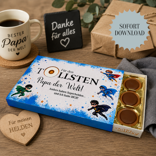 Vatertagsgeschenk, Toffifee-Banderole, kleine Aufmerksamkeit, Druckvorlage, Sofort-Download,  Last-Minute-Geschenk, PDF-Datei