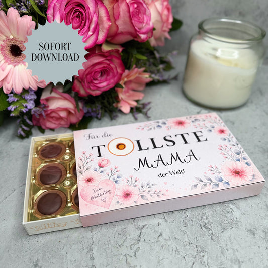 Muttertagsgeschenk, Toffifee-Banderole, kleine Aufmerksamkeit, Druckvorlage, Sofort-Download,  Last-Minute-Geschenk, PDF-Datei