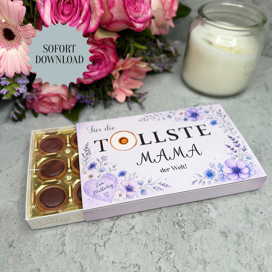 Muttertagsgeschenk, Toffifee-Banderole, kleine Aufmerksamkeit, Druckvorlage, Sofort-Download,  Last-Minute-Geschenk, PDF-Datei