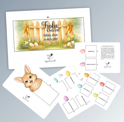 Geschenk zu Ostern, Duplo-Banderole, Osterhäschen, kleine Aufmerksamkeit, Druckvorlage, Sofort-Download,  Last-Minute-Geschenk, PDF-Datei