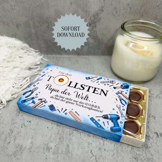 Vatertagsgeschenk, Toffifee-Banderole, kleine Aufmerksamkeit, Druckvorlage, Sofort-Download,  Last-Minute-Geschenk, PDF-Datei