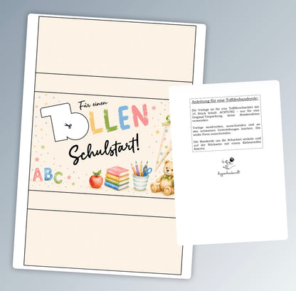 Geschenk zur Einschulung, Toffifee-Banderole, kleine Aufmerksamkeit, Druckvorlage, Sofort-Download,  Last-Minute-Geschenk, PDF-Datei