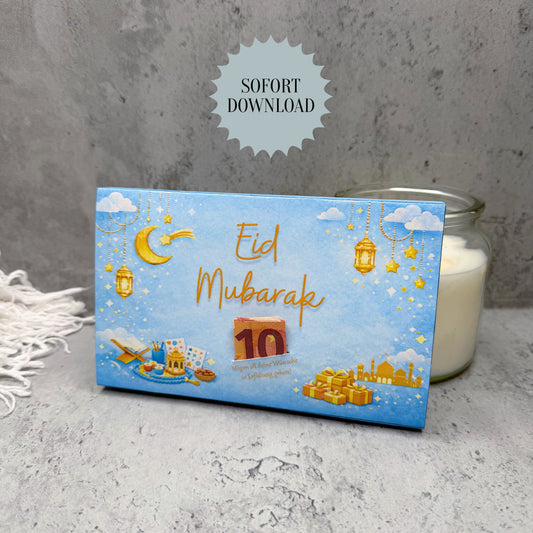 Geschenk zum Zuckerfest, Eid Mubarak, Toffifee-Banderole, Druckvorlage, Sofort-Download,  Last-Minute-Geschenk, PDF-Datei