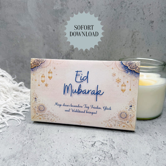 Geschenk zum Zuckerfest, Eid Mubarak, Toffifee-Banderole, Druckvorlage, Sofort-Download,  Last-Minute-Geschenk, PDF-Datei