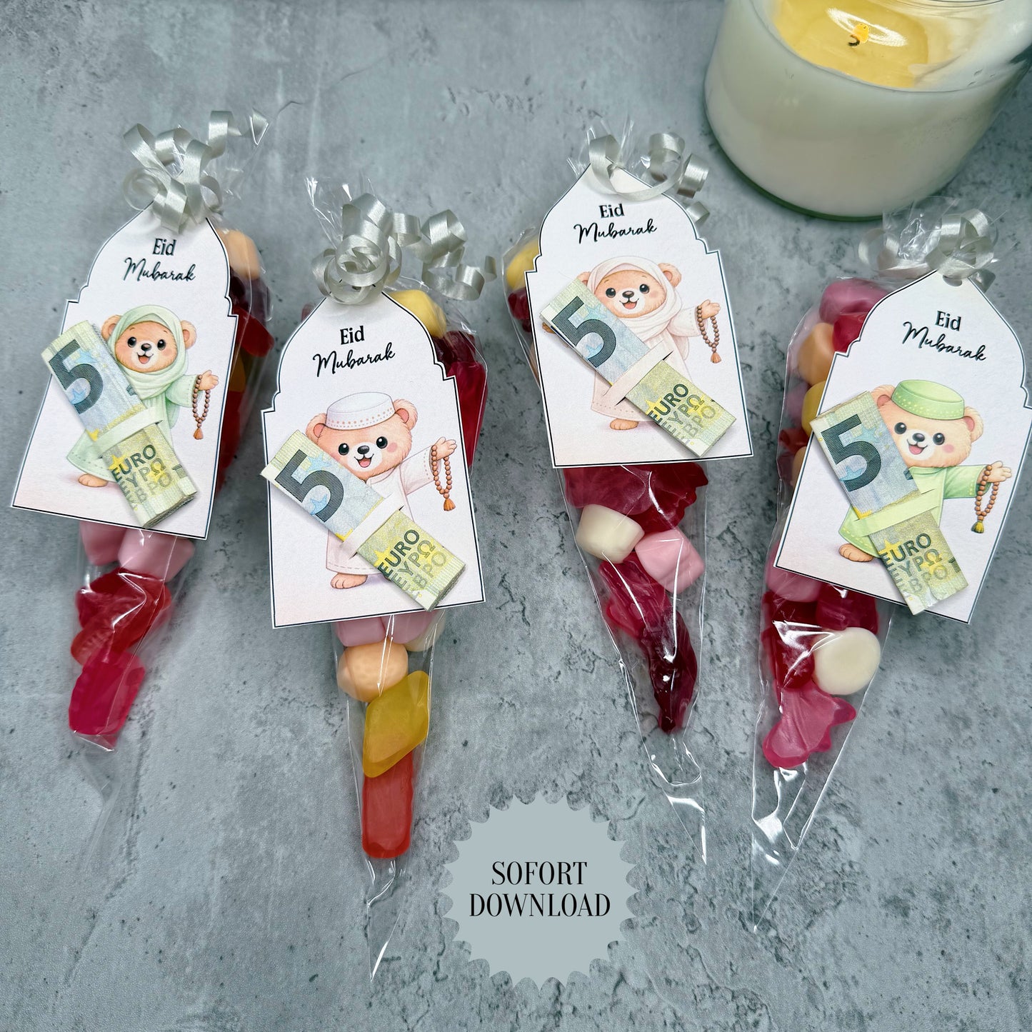 Geschenk zum Zuckerfest, Eid Mubarak, Geschenkanhänger, Druckvorlage, Sofort-Download,  Last-Minute-Geschenk, PDF-Datei