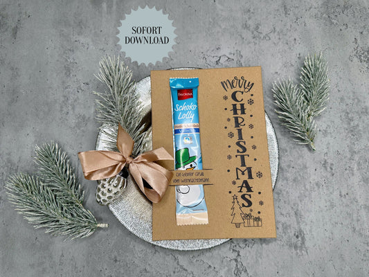 Kleiner Gruß vom Weihnachtsmann, kleine Aufmerksamkeit, Druckvorlage, für Kollegen, für den Weihnachtstisch, PDF-Datei