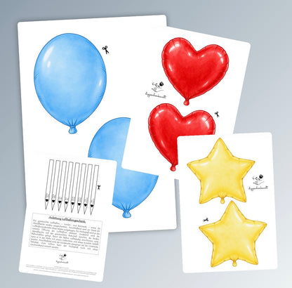 Geldgeschenk, Gutscheingeschenk, Ballon zum Aufreißen, kleine Aufmerksamkeit, Druckvorlage, Sofort-Download, Last-Minute-Geschenk, PDF-Datei
