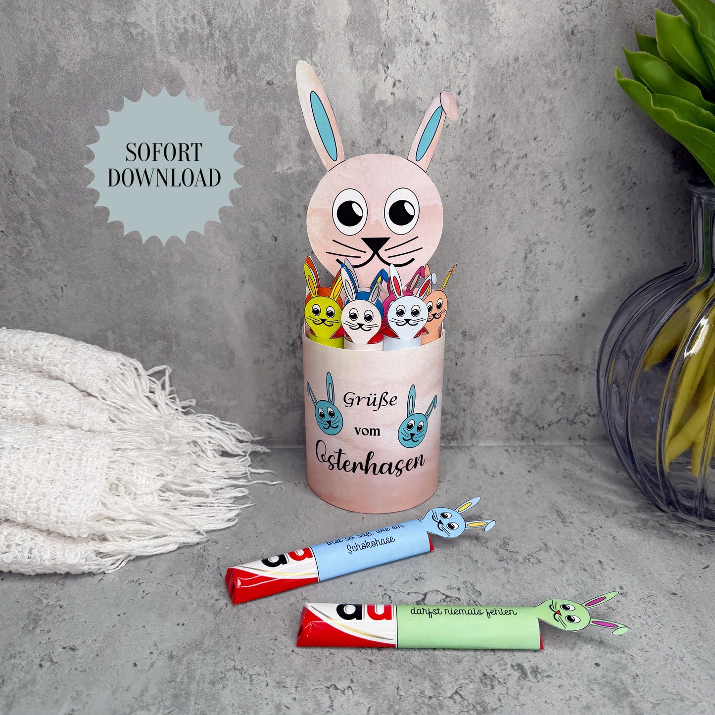 Geschenk zu Ostern, Duplo-Banderole, für Kinder, kleine Aufmerksamkeit, Druckvorlage, Sofort-Download,  Last-Minute-Geschenk, PDF-Datei