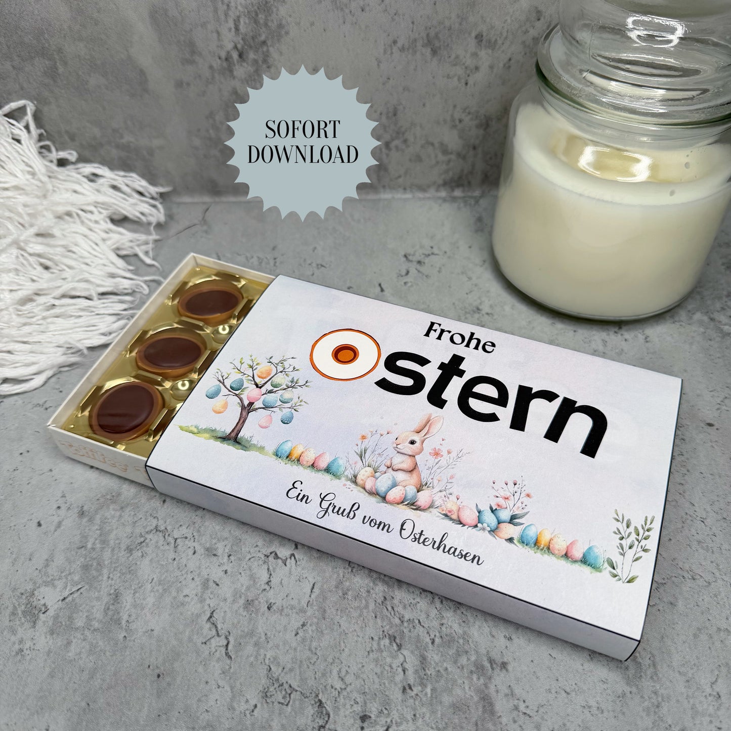 Geschenk zu Ostern, Toffifee-Banderole, kleine Aufmerksamkeit, Druckvorlage, Sofort-Download,  Last-Minute-Geschenk, PDF-Datei