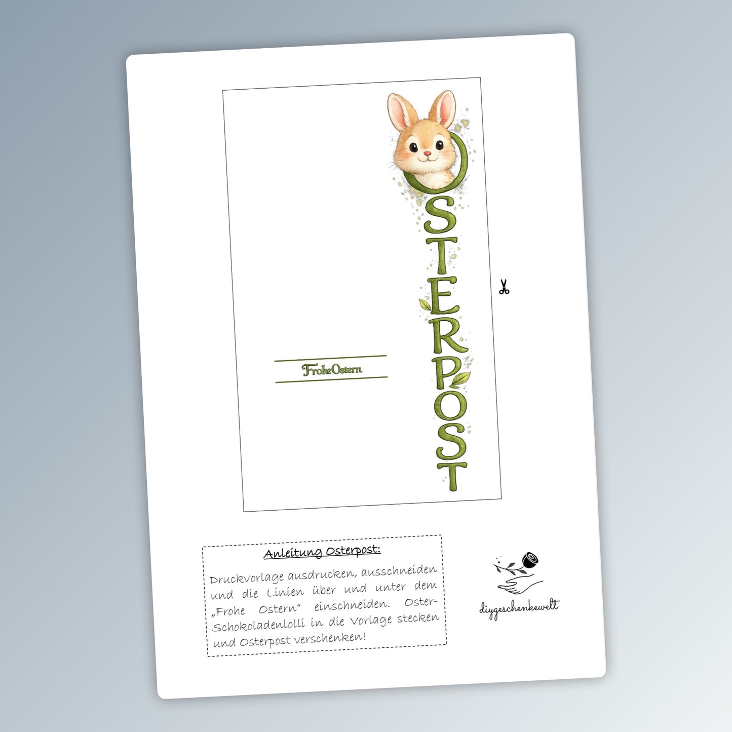 Geschenk zu Ostern, Osterpost, kleine Aufmerksamkeit, Druckvorlage, Sofort-Download,  Last-Minute-Geschenk, PDF-Datei