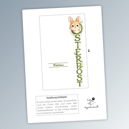 Geschenk zu Ostern, Osterpost, kleine Aufmerksamkeit, Druckvorlage, Sofort-Download,  Last-Minute-Geschenk, PDF-Datei