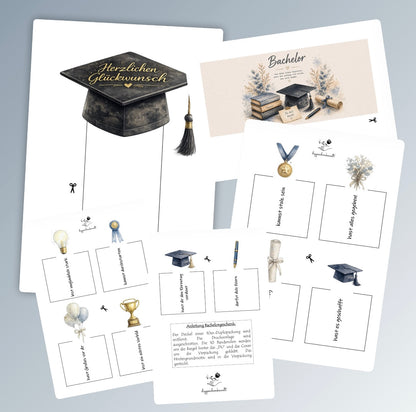 Geschenk zum Bachelor, Duplo-Banderole, kleine Aufmerksamkeit, Druckvorlage, Sofort-Download,  Last-Minute-Geschenk, PDF-Datei