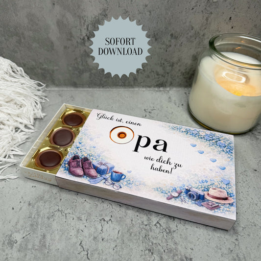 Geschenk für den Opa, Toffifee-Banderole, kleine Aufmerksamkeit, Druckvorlage, Sofort-Download,  Last-Minute-Geschenk, PDF-Datei
